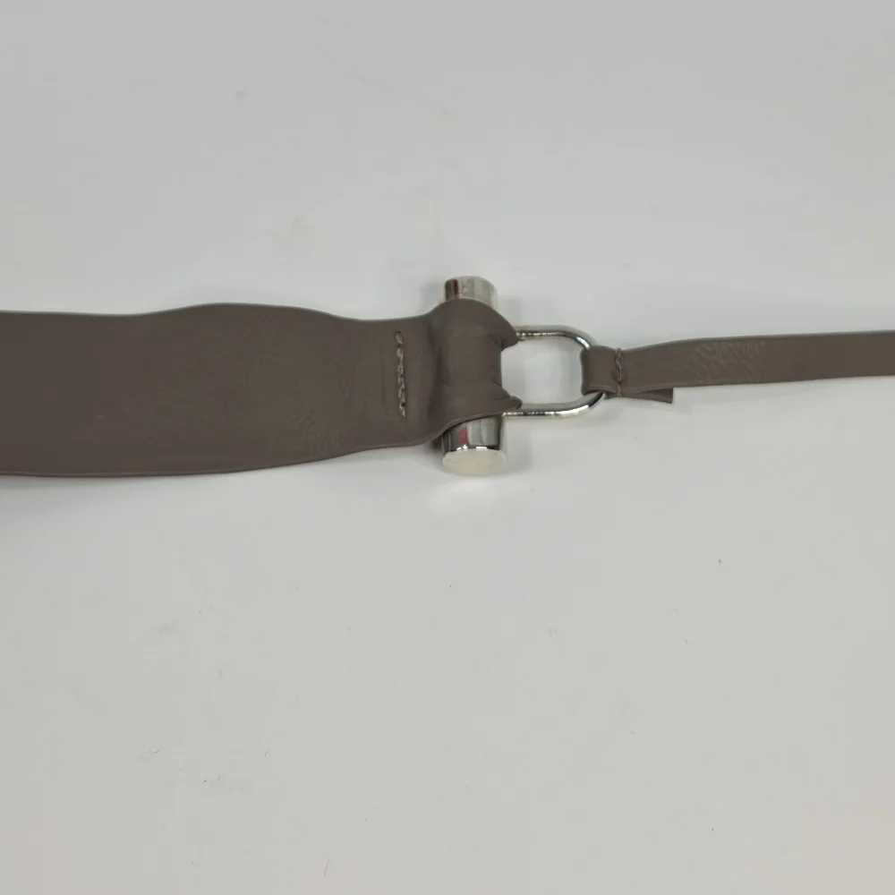 Zara Genuine Leather Tie Waist Belt Taupe Brown Wide Wrap Obi Size 30 (80) NWT